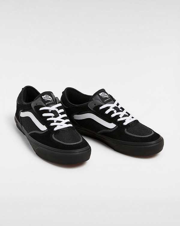 Black Vans Rowley Men Skate Shoes | VN8257390