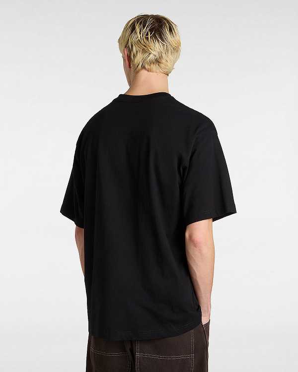 Black Vans Scribblex Men T Shirts | VN0392841