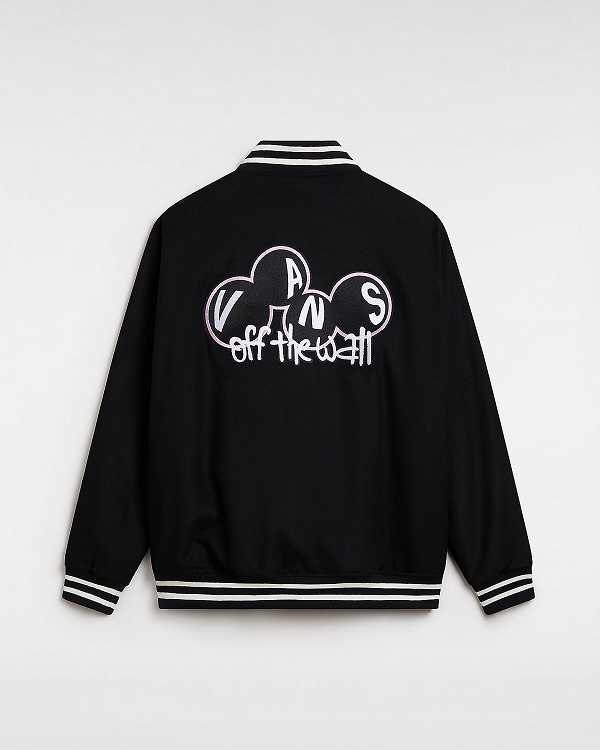 Black Vans Scuttle Baseball Men Jacket | VN9420876