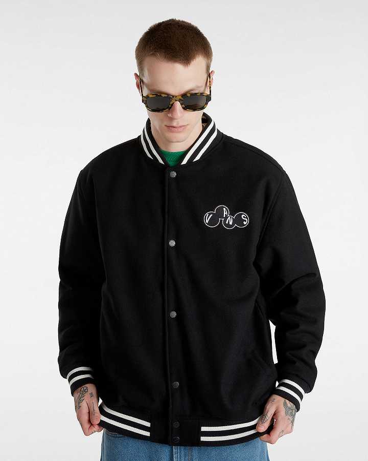 Black Vans Scuttle Baseball Men Jacket | VN9420876