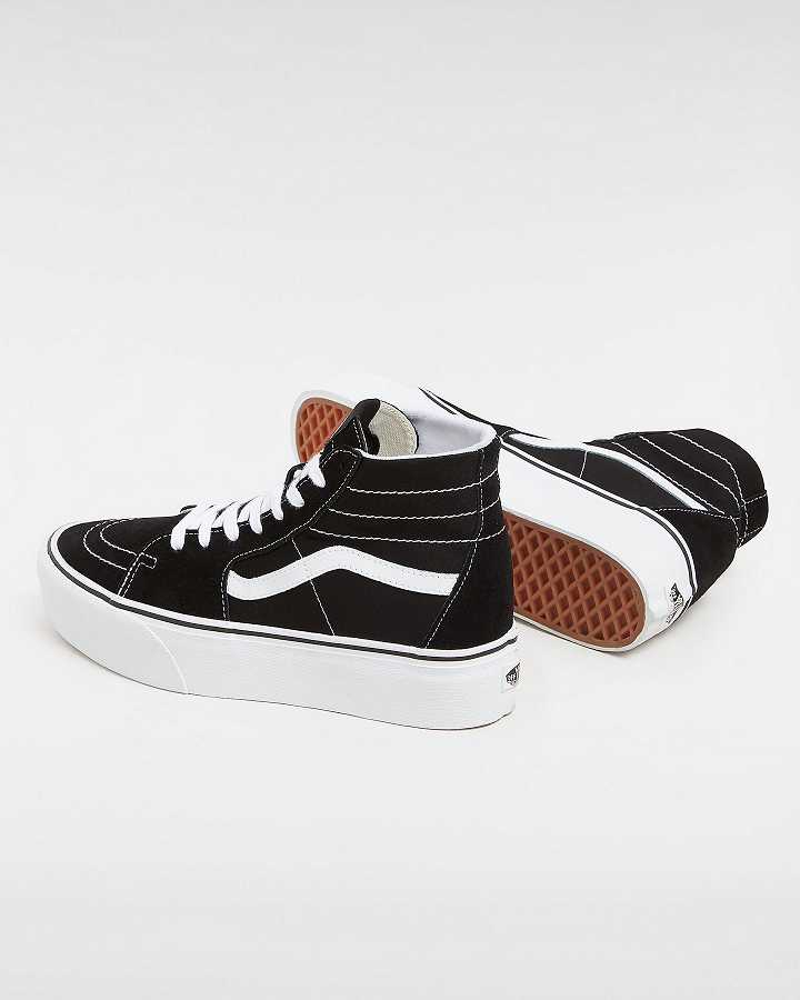 Black Vans Sk8-Hi Tapered Women Platform Shoes | VN7209431