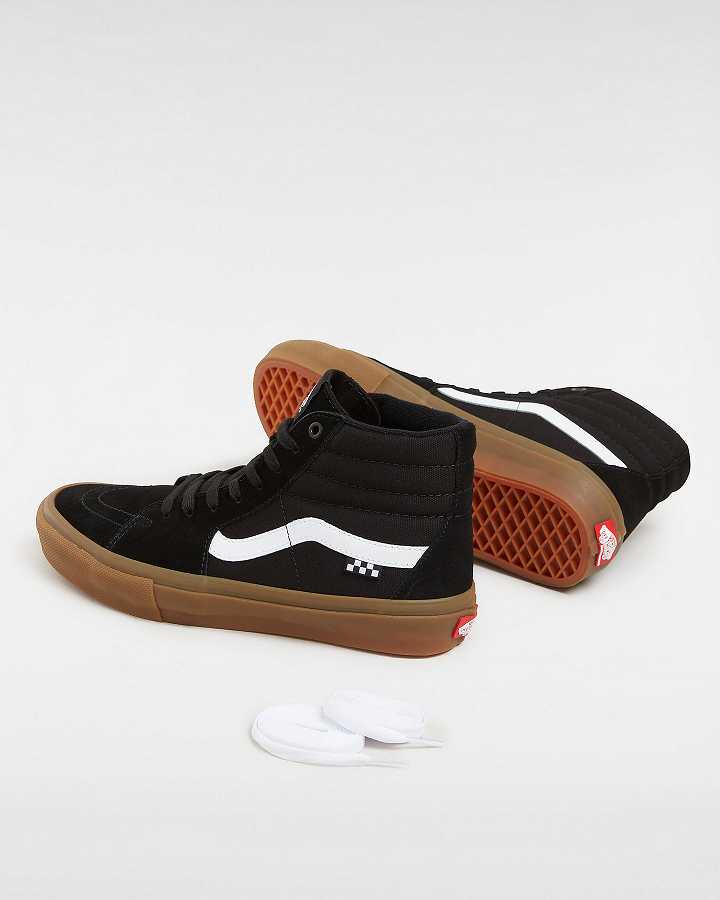 Black Vans Sk8-Hi Women Skate Shoes | VN5617038