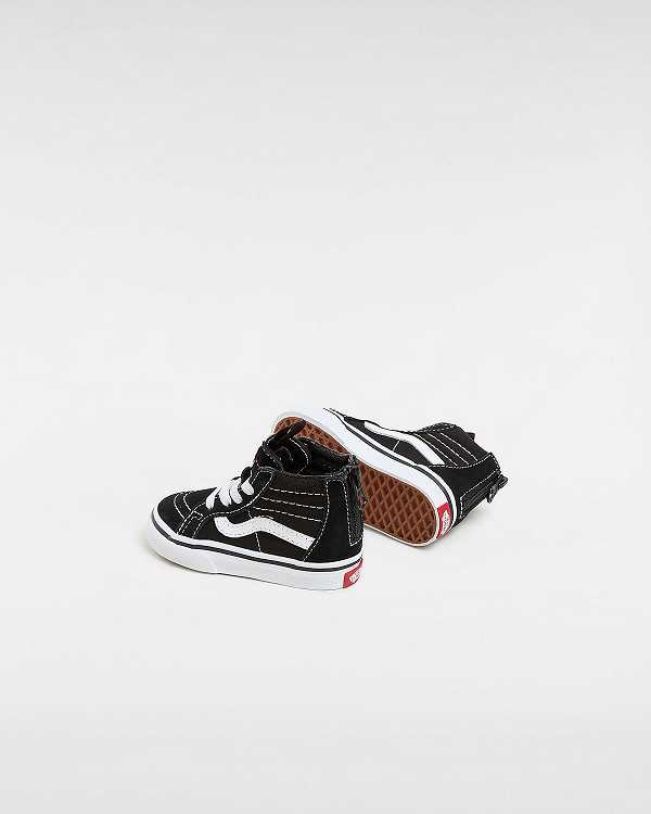 Black Vans Sk8-Hi Zip (1-4 Years) Kids' Sneakers | VN3805261