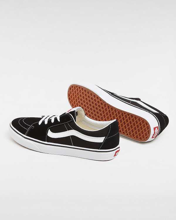 Black Vans Sk8-Low Men Skate Shoes | VN2581436