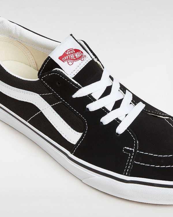 Black Vans Sk8-Low Men Skate Shoes | VN2581436