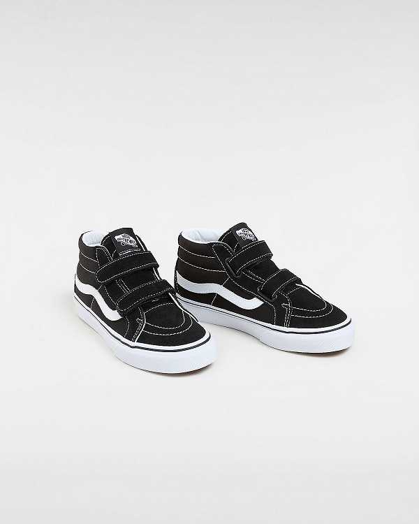 Black Vans Sk8-Mid Reissue Hook And Loop (8-14+ years) Kids' Sneakers | VN7210538