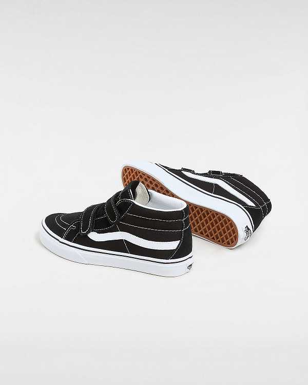 Black Vans Sk8-Mid Reissue Hook And Loop (8-14+ years) Kids' Sneakers | VN7210538