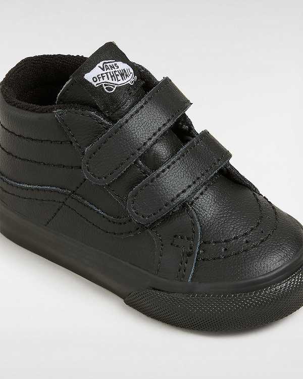 Black Vans Sk8-Mid Reissue Hook and Loop (1-4 Years) Kids' Sneakers | VN3865712