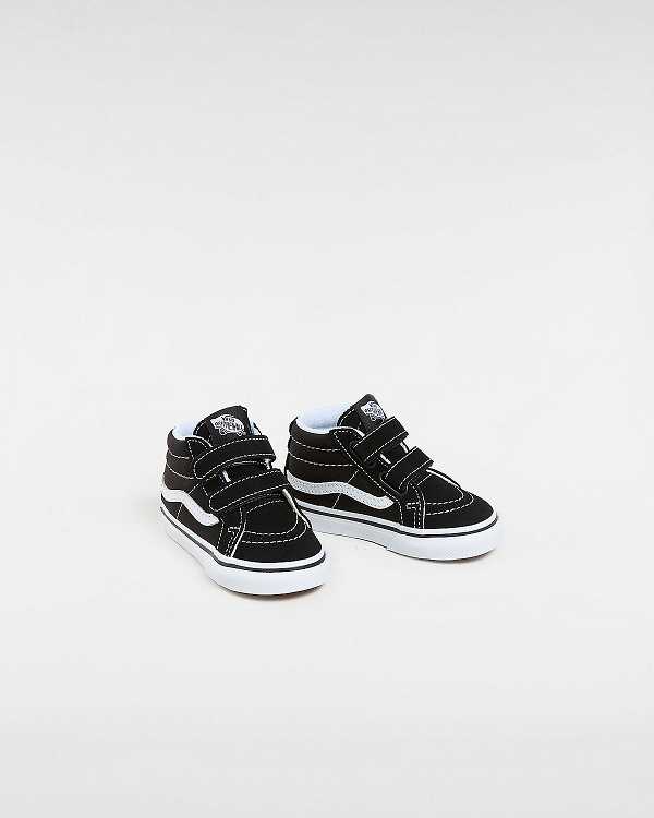 Black Vans Sk8-Mid Reissue Hook and Loop (1-4 Years) Kids' Sneakers | VN8431675