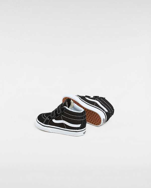 Black Vans Sk8-Mid Reissue Hook and Loop (1-4 Years) Kids' Sneakers | VN8431675