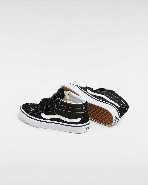 Black Vans Sk8-Mid Reissue Hook and Loop (4-8 years) Kids' Sneakers | VN1280953