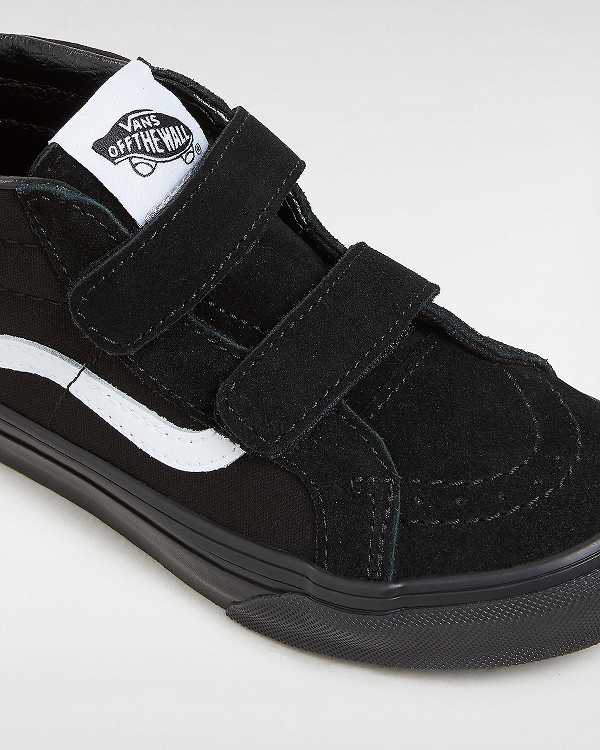 Black Vans Sk8-Mid Reissue Hook and Loop (4-8 years) Kids' Sneakers | VN0471396