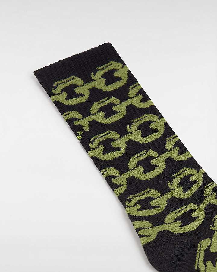 Black Vans Skate Chain Crew (1 Pair) Unisex Socks | VN2781945