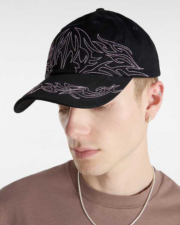 Black Vans Skate Tribe Structured Jockey Unisex Hats | VN1203547