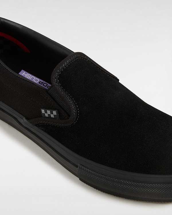 Black Vans Skate Women Slip On Shoes | VN7896431