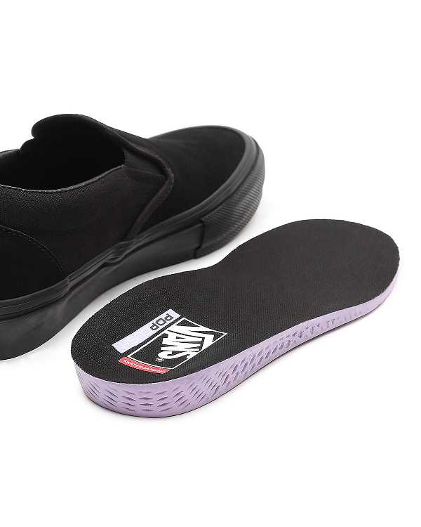 Black Vans Skate Women Slip On Shoes | VN7896431