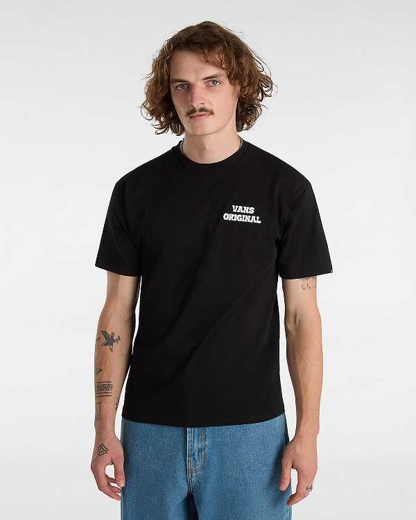 Black Vans Skull Void Classic Men T Shirts | VN0243865