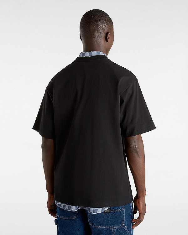 Black Vans Soles Loose Men T Shirts | VN2196473