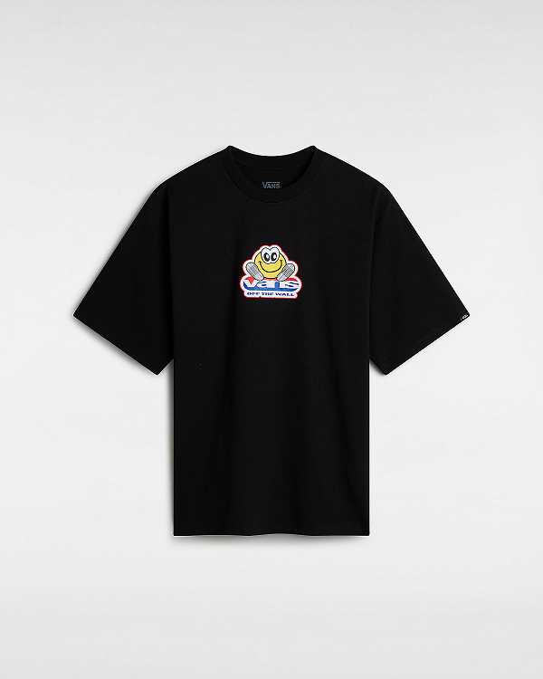 Black Vans Soles Loose Men T Shirts | VN2196473