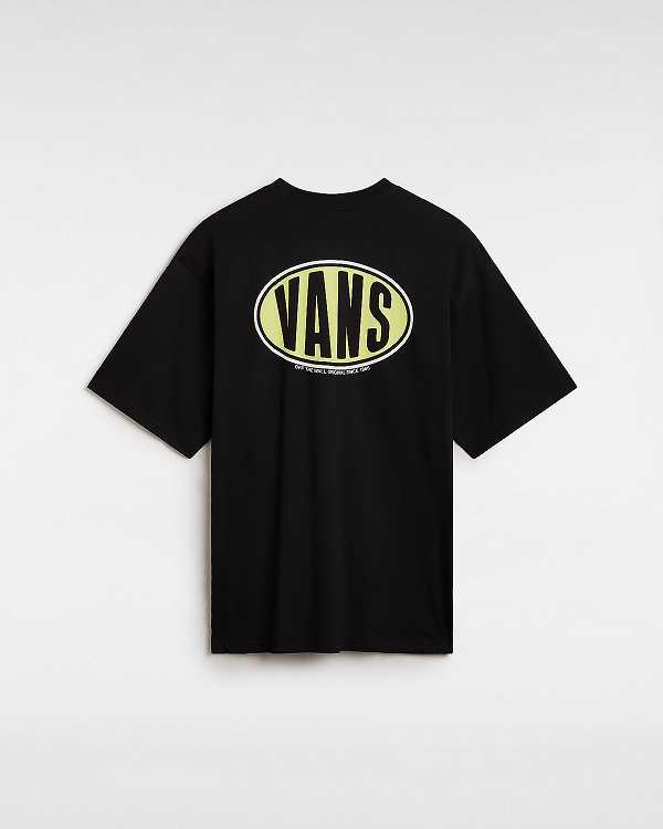 Black Vans Spray On Men T Shirts | VN7351642