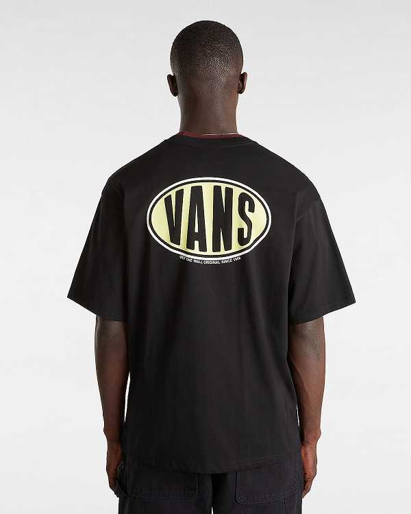 Black Vans Spray On Men T Shirts | VN7351642