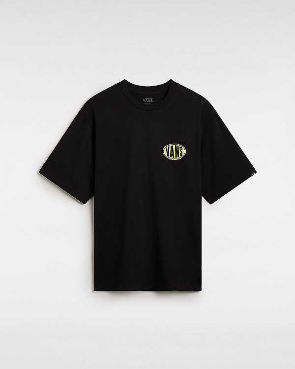 Black Vans Spray On Men T Shirts | VN7351642