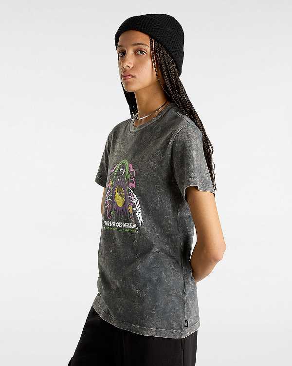 Black Vans Unibalance Boyfriend Fit Women T Shirts | VN2468750