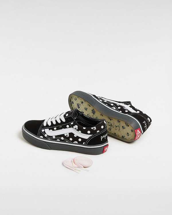 Black Vans Vans X Papergirl Old Skool (4-8 Years) Kids' Sneakers | VN0587962