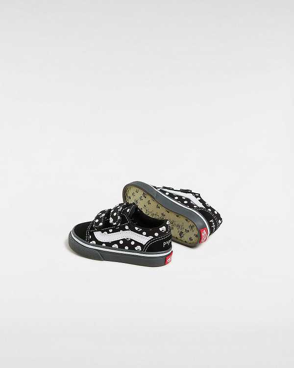 Black Vans Vans X Papergirl Old Skool Hook and Loop (1-4 Years) Kids' Sneakers | VN7406281