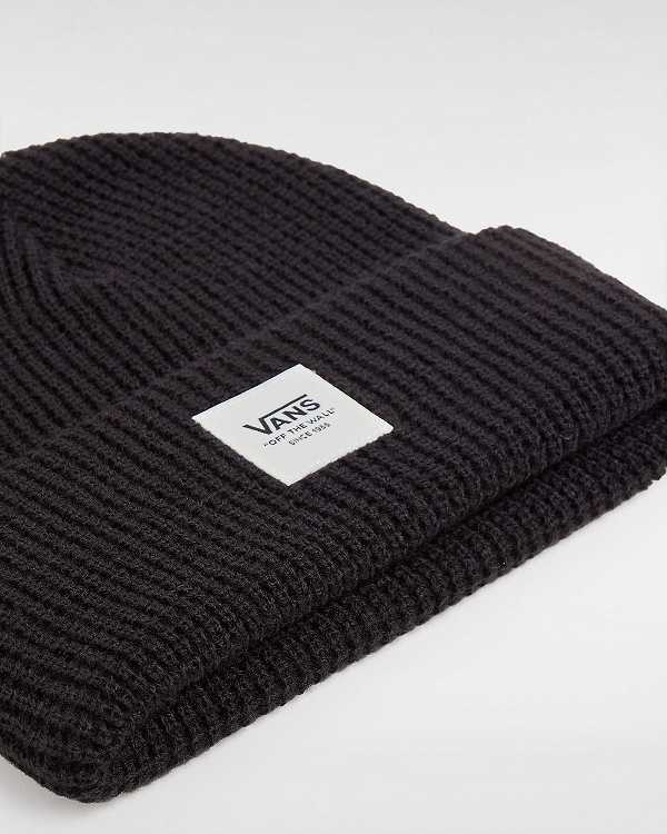 Black Vans Waffle Cuff Unisex Beanie | VN0673529