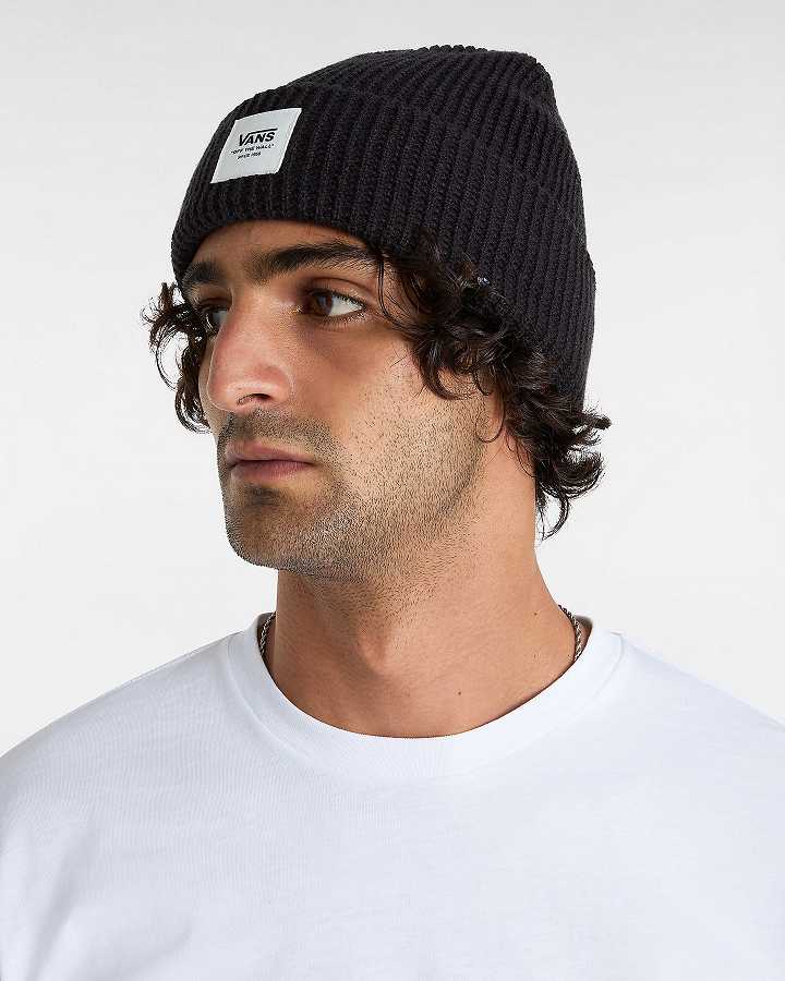 Black Vans Waffle Cuff Unisex Beanie | VN0673529