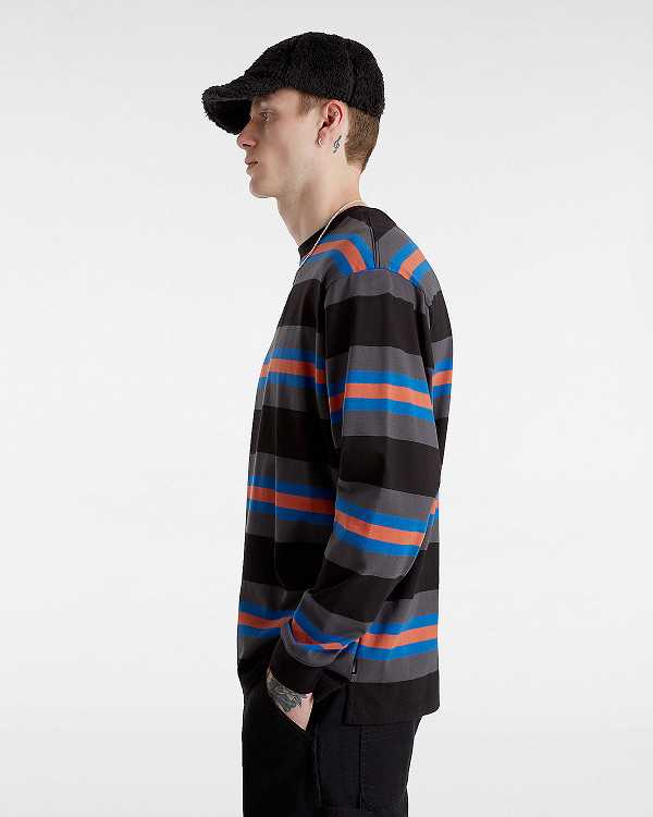 Black Vans Wilton Long Sleeve Knit Men Shirts | VN2634708