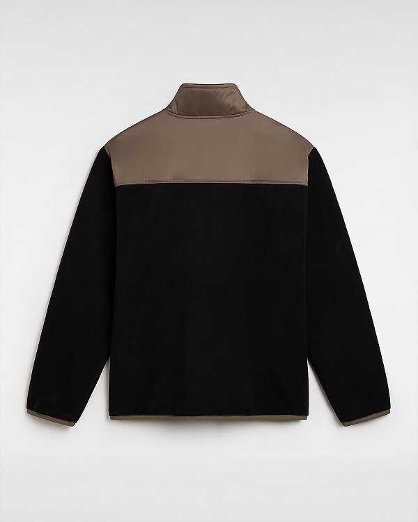 Black / Brown Vans Ranford Polar Fleece Loose Men Pullover | VN7962058