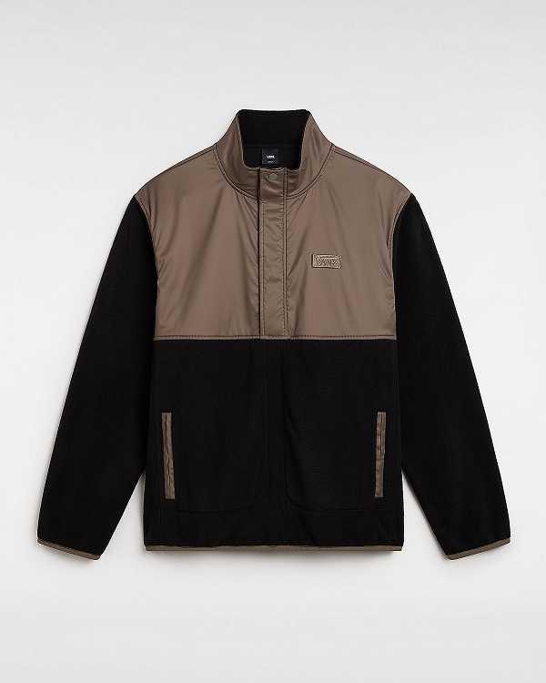 Black / Brown Vans Ranford Polar Fleece Loose Men Pullover | VN7962058