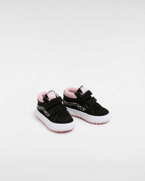 Black / Pink Vans MTE Sk8-Mid Reissue Hook and Loop (1-4 Years) Kids' Sneakers | VN8123065