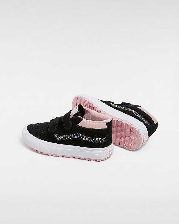 Black / Pink Vans MTE Sk8-Mid Reissue Hook and Loop (4-8 years) Kids' Sneakers | VN3207985