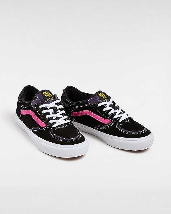 Black / Pink Vans Rowley Women Skate Shoes | VN0721586