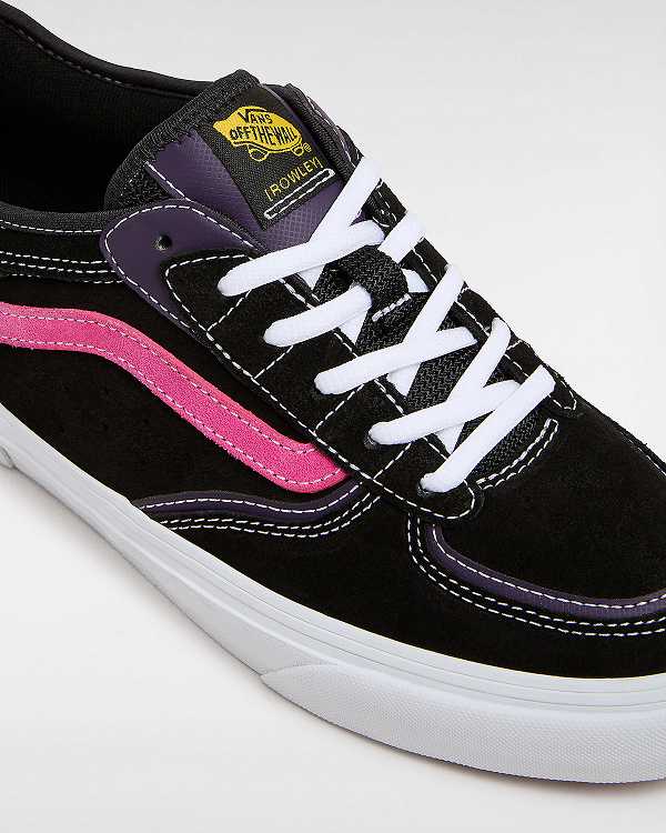 Black / Pink Vans Rowley Women Skate Shoes | VN0721586