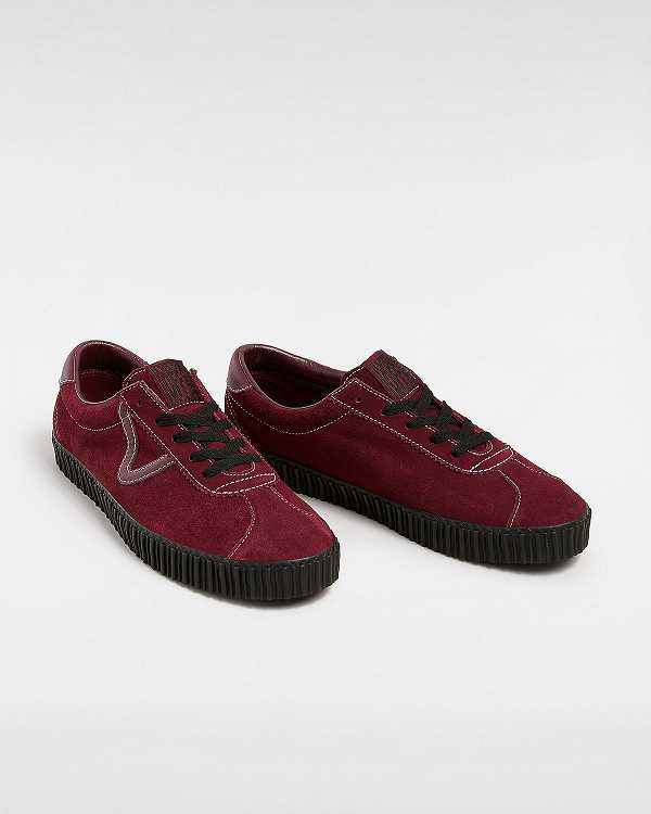 Black / Red Vans Sport Low Creeper Suede Women Sneakers | VN1706529