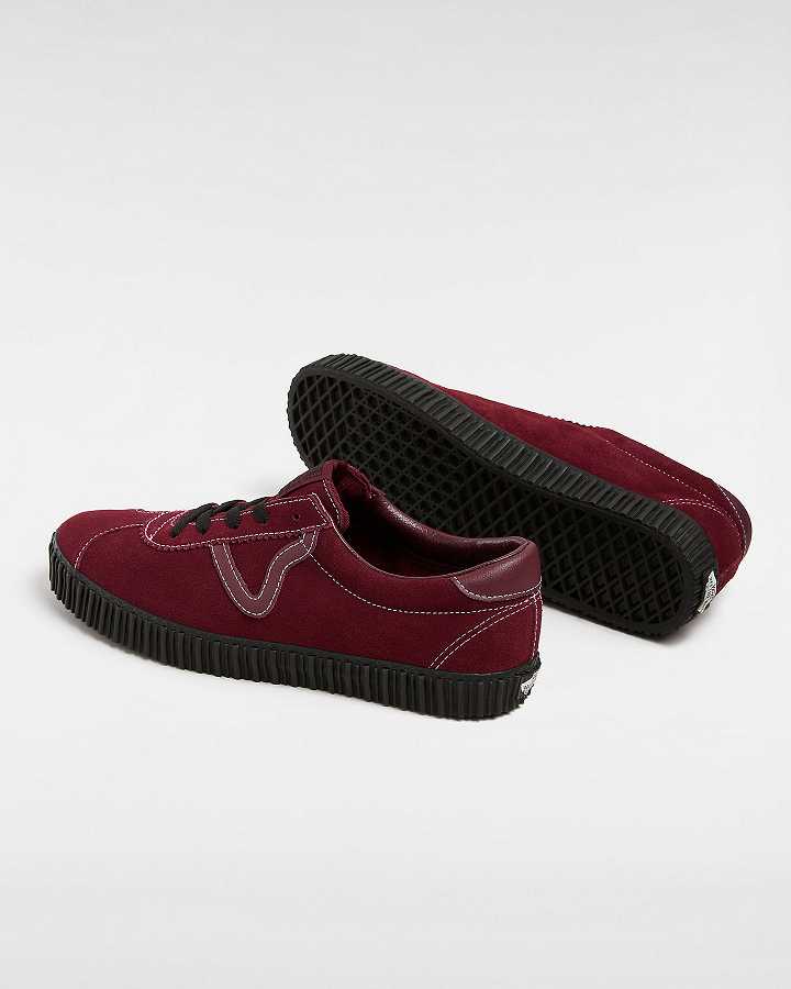 Black / Red Vans Sport Low Creeper Suede Women Sneakers | VN1706529