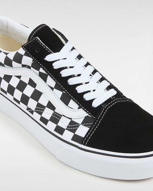 Black / White Vans Checkerboard Old Skool Women Platform Shoes | VN3940678