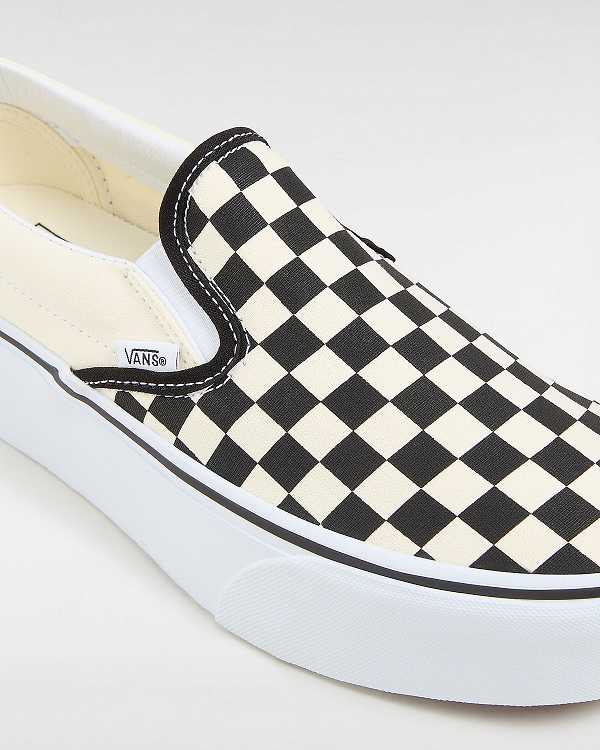 Black / White Vans Classic Slip-On Women Platform Shoes | VN0234651