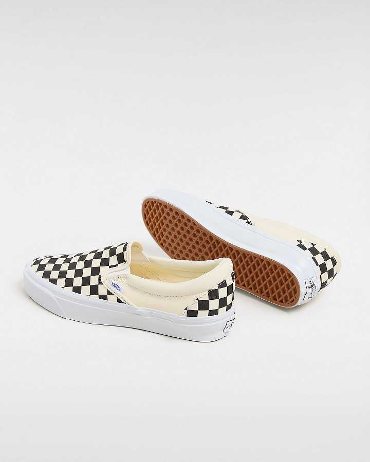 Black / White Vans Premium 98 Women Slip On Shoes | VN5293761