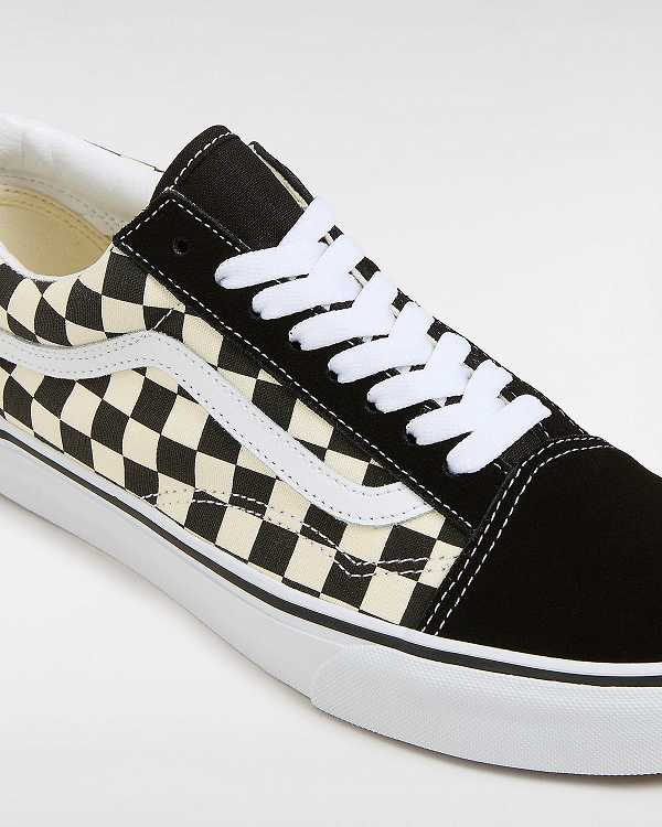 Black / White Vans Primary Check Old Skool Women Sneakers | VN7062384