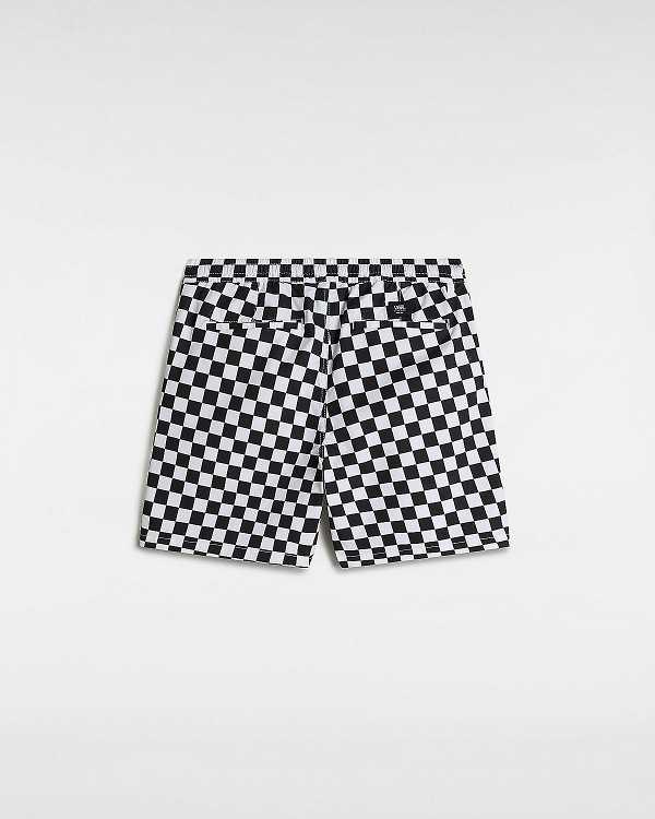 Black / White Vans Range Relaxed Elastic Men Shorts | VN1057263