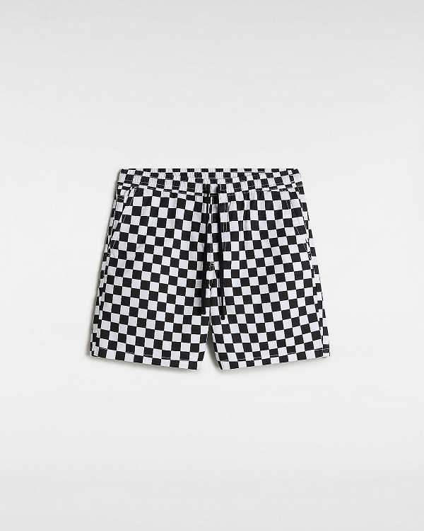 Black / White Vans Range Relaxed Elastic Men Shorts | VN1057263