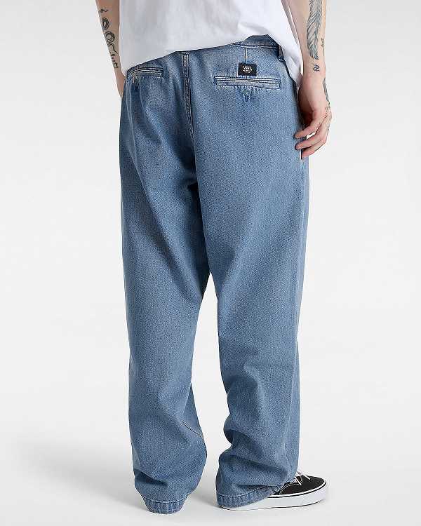 Blue Vans Authentic Chino Loose Tapered Pleated Men Pants | VN3481069