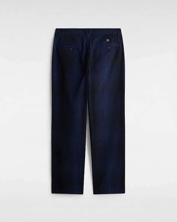 Blue Vans Authentic Chino Loose Tapered Plaid Men Pants | VN2061758