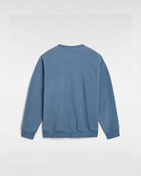 Blue Vans Carlo Polar Fleece Loose Crew Men Sweatshirt | VN5012938