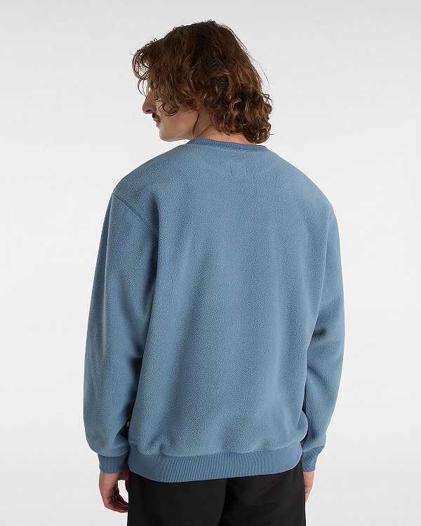 Blue Vans Carlo Polar Fleece Loose Crew Men Sweatshirt | VN5012938